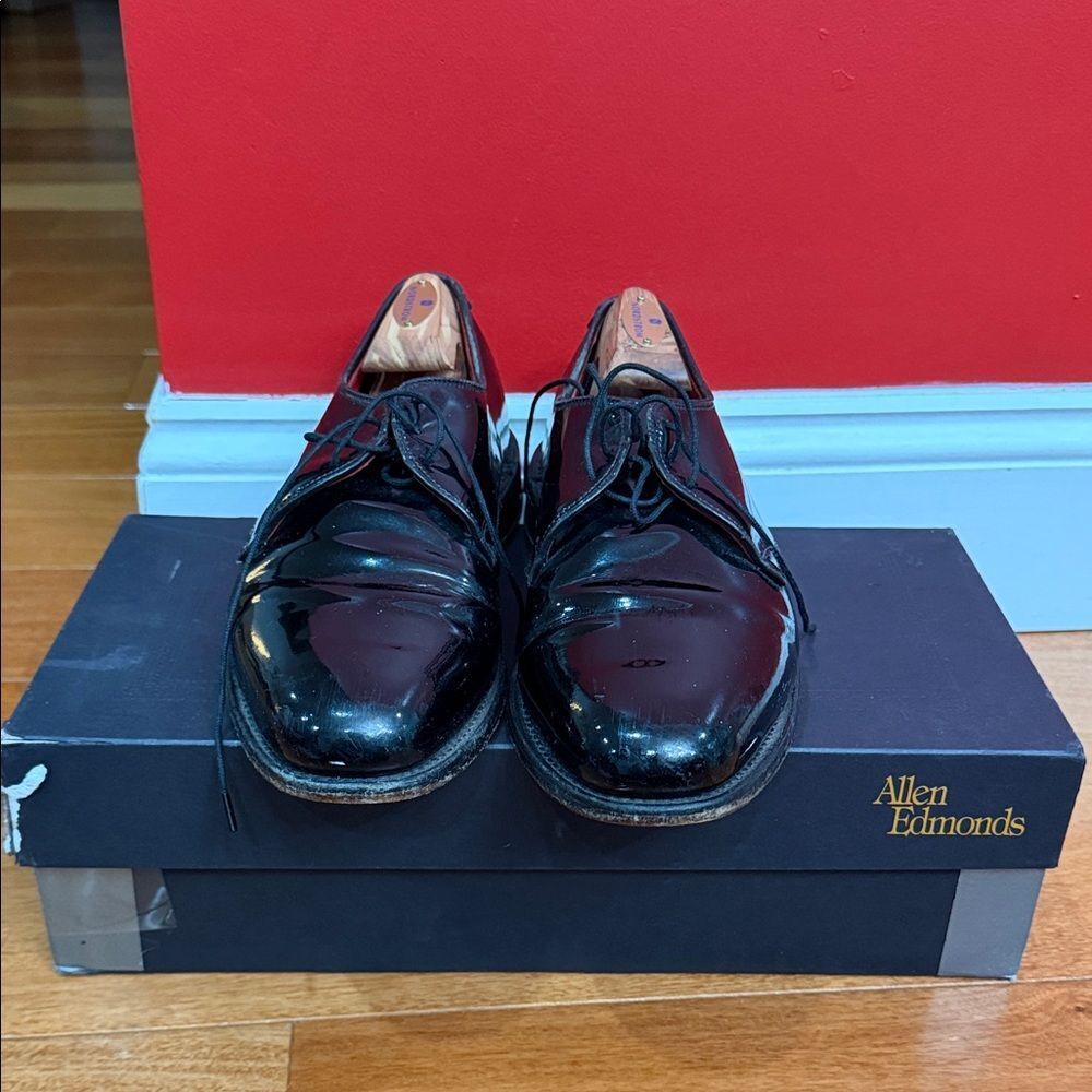 Allen Edmonds Mens Allen Spencer ‎ Patent Leather Oxford Dress Shoes Size 8.5